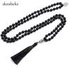 Collana Mala in agata nera opaca: gioielli per meditazione e yoga