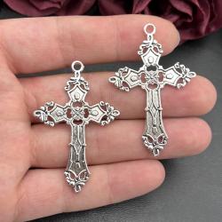 Pendentifs et boucles d'oreilles croix gothiques - Fournitures pour la création de bijoux à faire soi-même