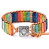 Bracelet en pierre naturelle et cuir | Bijou ajustable