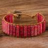 Bracelet en pierre naturelle et cuir | Bijou ajustable