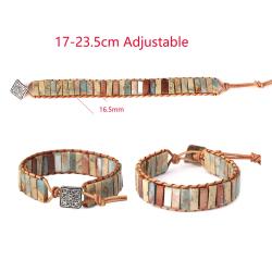 Bracelet en pierre naturelle et cuir | Bijou ajustable