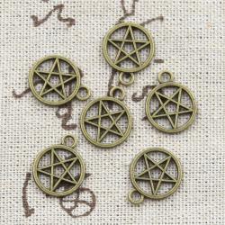 Breloques étoiles et pentagrammes en argent antique (lot de 50) - Bijoux à faire soi-même