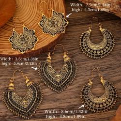 Boho Floral Hoop Earrings - Vintage & Unique Dangle Jewelry