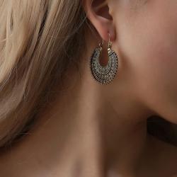 Boho Floral Hoop Earrings - Vintage & Unique Dangle Jewelry