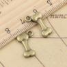 Breloques en forme d'os de chien antiques (lot de 20) - Bronze tibétain pour la création de bijoux