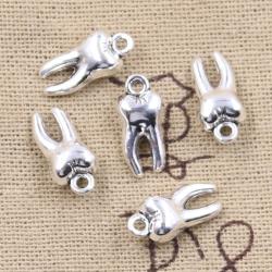 20pcs 3D Zombie Teeth Charms | Antique Bronze & Silver | DIY Jewelry