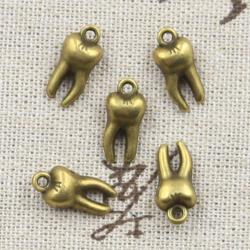 20pcs 3D Zombie Teeth Charms | Antique Bronze & Silver | DIY Jewelry