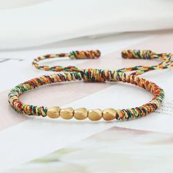 Tibetan Copper Bead Bracelet | Handmade & Adjustable