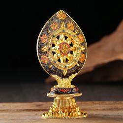 Tibet Pirinç Altın Çark - Otantik Tantrik Budist Dekorasyonu