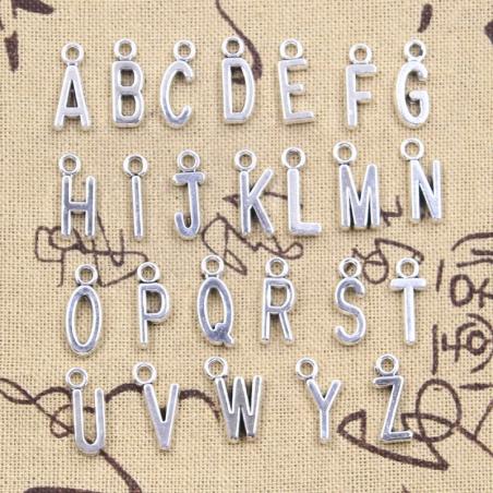 Alphabet Charm Set: 26 Letter Pendants for Jewelry Making