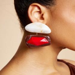 Resin Drop Earrings | Trendy Irregular Stone Dangle for Women