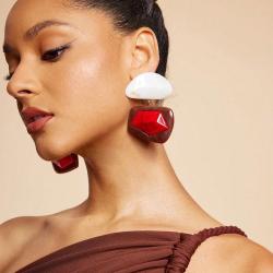 Resin Drop Earrings | Trendy Irregular Stone Dangle for Women