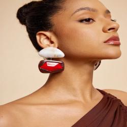 Resin Drop Earrings | Trendy Irregular Stone Dangle for Women