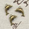 20pcs Dolphin Charms - Antique Bronze Silver Pendants for Jewelry M...