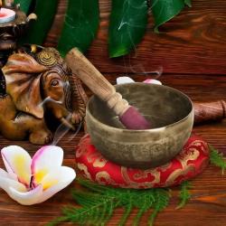 Handmade Singing Bowl Pillow | Tibetan Chakra Cushion & Mat