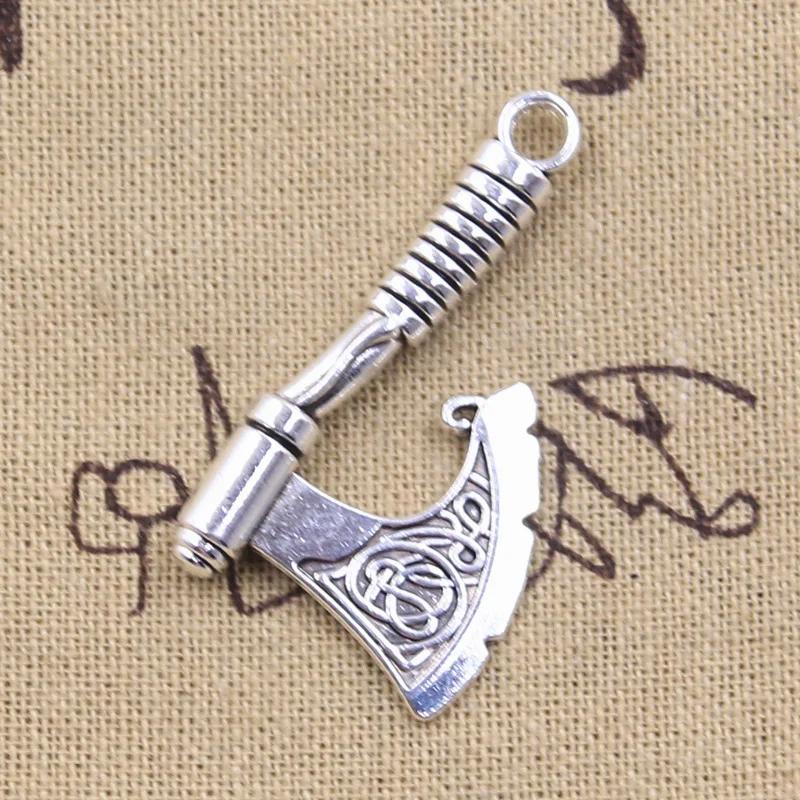 Breloques hache viking - Ensemble de 5 pièces | Pendentifs en bronze antique/argent