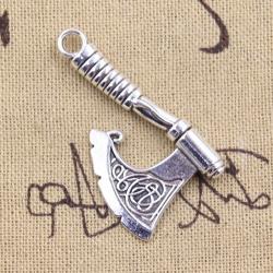 Breloques hache viking - Ensemble de 5 pièces | Pendentifs en bronze antique/argent