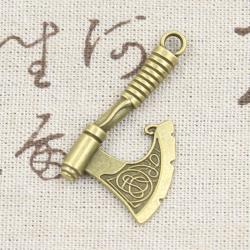 Breloques hache viking - Ensemble de 5 pièces | Pendentifs en bronze antique/argent