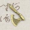 Breloques hache viking - Ensemble de 5 pièces | Pendentifs en bronze antique/argent