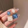 Geometric Water Ripple Earrings | FTCY Square Dangles