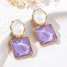 Geometric Water Ripple Earrings | FTCY Square Dangles