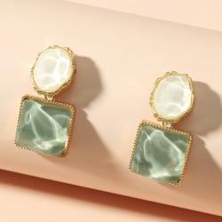 Geometric Water Ripple Earrings | FTCY Square Dangles