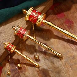 Large Tibetan Prayer Wheel with Om Mani Padme Hum Mantra