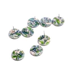 Boucles d'oreilles écaille de tortue | Puces d'oreilles rondes élégantes pour femmes