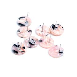 Boucles d'oreilles écaille de tortue | Puces d'oreilles rondes élégantes pour femmes