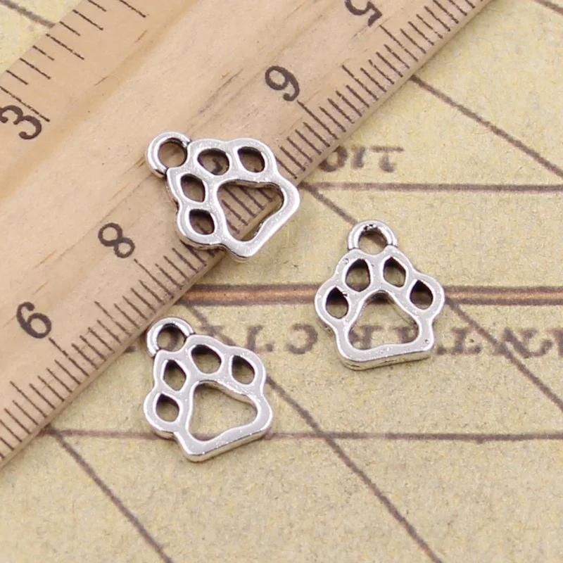 Dog Paw Charms - 50 Pack | Tibetan Bronze Pendant Charms for Jewelr...
