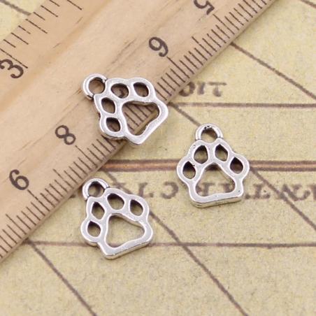 Dog Paw Charms - 50 Pack | Tibetan Bronze Pendant Charms for Jewelr...