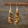 Geometrische Ohrringe mit Steinen im Boho-Stil | Luxuriöser Boho-Schmuck für Damen
