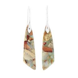 Geometrische Ohrringe mit Steinen im Boho-Stil | Luxuriöser Boho-Schmuck für Damen