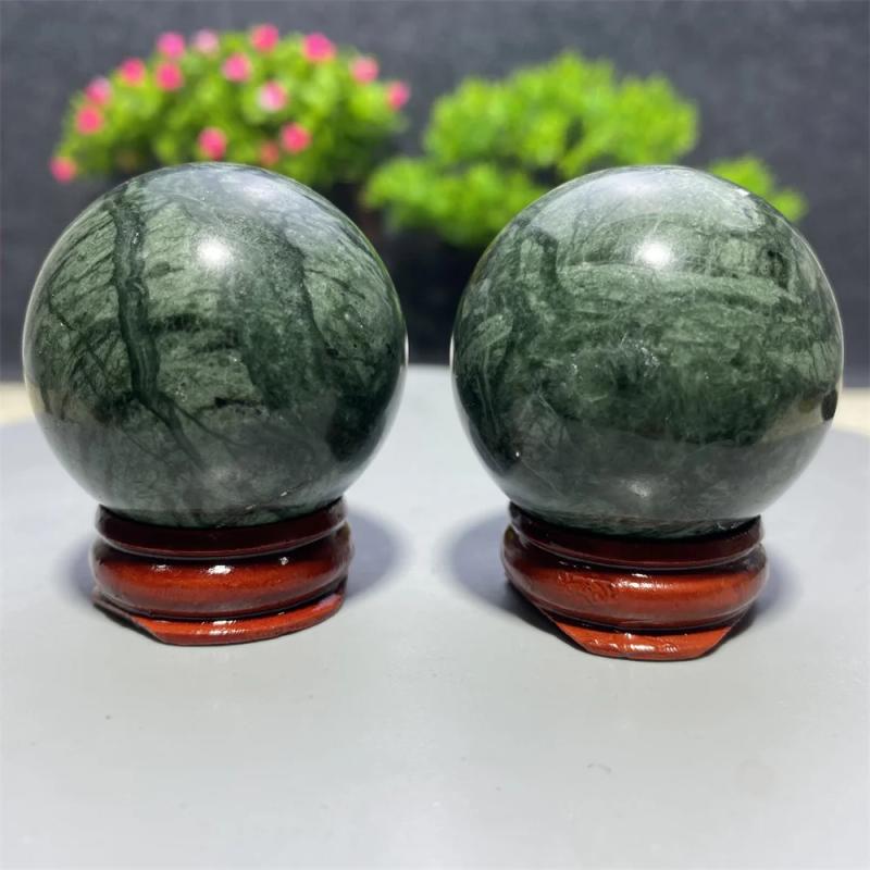 Sfera di cristallo curativa in giada tibetana | Massaggio e decorazioni
