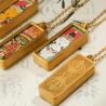 Tibetan Thangka Kilam Pendant: Vintage Hand-Painted Wealth Talisman...