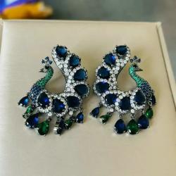 Peacock Green Tassel Earrings for Women | Bilincolor