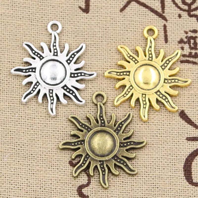 Ciondoli antichi a forma di sole (15 pezzi) - Bronzo tibetano vintage per la creazione di gioielli