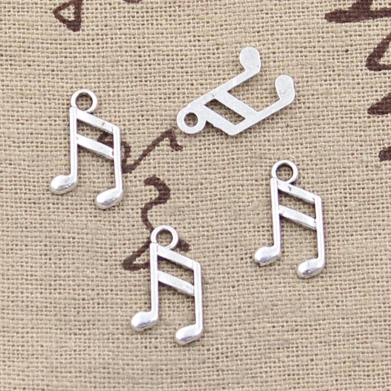 100 Music Note Charms | Antique Silver Pendants for DIY Jewelry