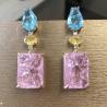 Boucles d'oreilles Bling Sparkle : Boucles d'oreilles roses en zircone cubique pour femmes