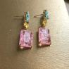 Boucles d'oreilles Bling Sparkle : Boucles d'oreilles roses en zircone cubique pour femmes