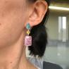 Boucles d'oreilles Bling Sparkle : Boucles d'oreilles roses en zircone cubique pour femmes