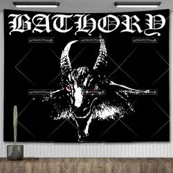 Bathory Goat Head Tapestry | Metal Music Wall Decor & Party Backdrop