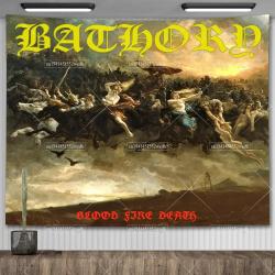 Bathory-Ziegenkopf-Wandteppich | Wanddeko für Metal-Musik und Party-Hintergrund
