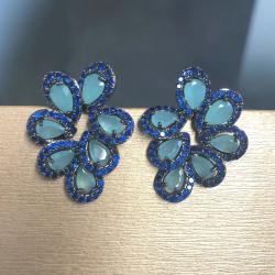 Blue Cubic Zirconia Earrings for Women | Bilincolor
