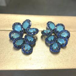Blue Cubic Zirconia Earrings for Women | Bilincolor