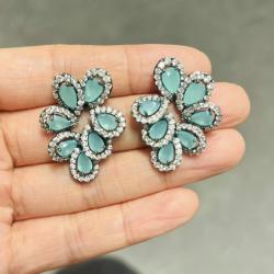Blue Cubic Zirconia Earrings for Women | Bilincolor