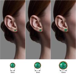 Gemstone Stud Earrings Set | Stainless Steel & Natural Stones