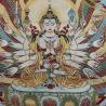 Embroidered Avalokiteshvara Thangka Tapestry - Tibetan Buddhist Decor