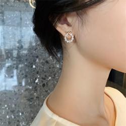 Orecchini a fiocco minimalisti per donna | Strass e perle
