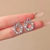 Orecchini a fiocco minimalisti per donna | Strass e perle